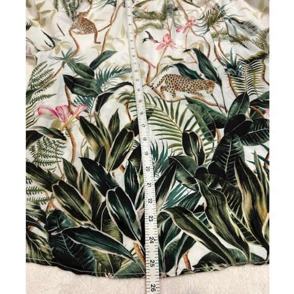 H&M Women's Jungle Blouse NWT 14 Animal Print Jaguar Cat Oversized Tropical - Picture 5 of 9